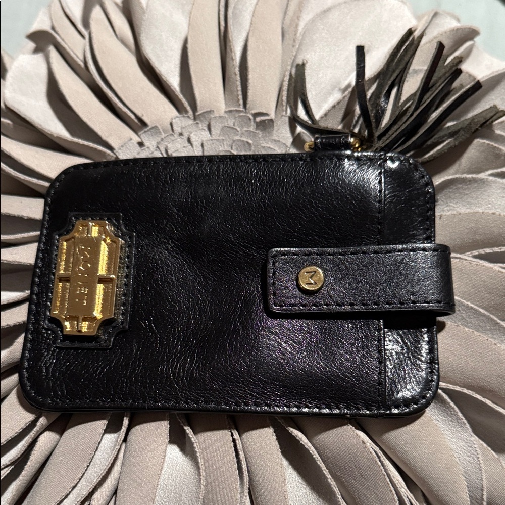 Monet Black Card Holder with Gold Accents